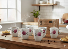 ➡️ „Arte Viva Como Kaffeebecher 6er Set Porzellan Tassen italienisches Design