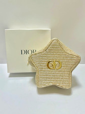 CHRISTIAN DIOR Beauty Star Zip Pouch Limited Edition Gold Raffia