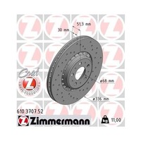 Zimmermann 610.3707.52 Bremsscheibe Vorderachse FüR Volvo