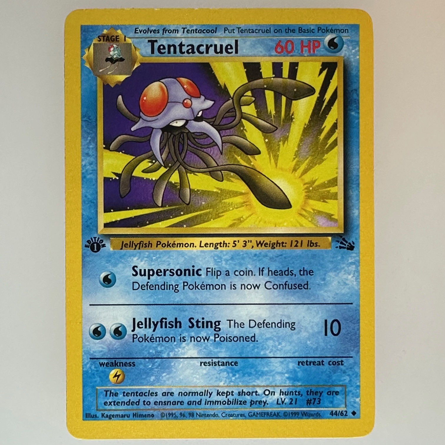 Tentacruel 1st Edition Uncommon Fossil 44/62 NM