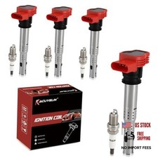 UF529 Ignition Coil Pack and Double Iridium Spark Plugs Set of 4 Compatible