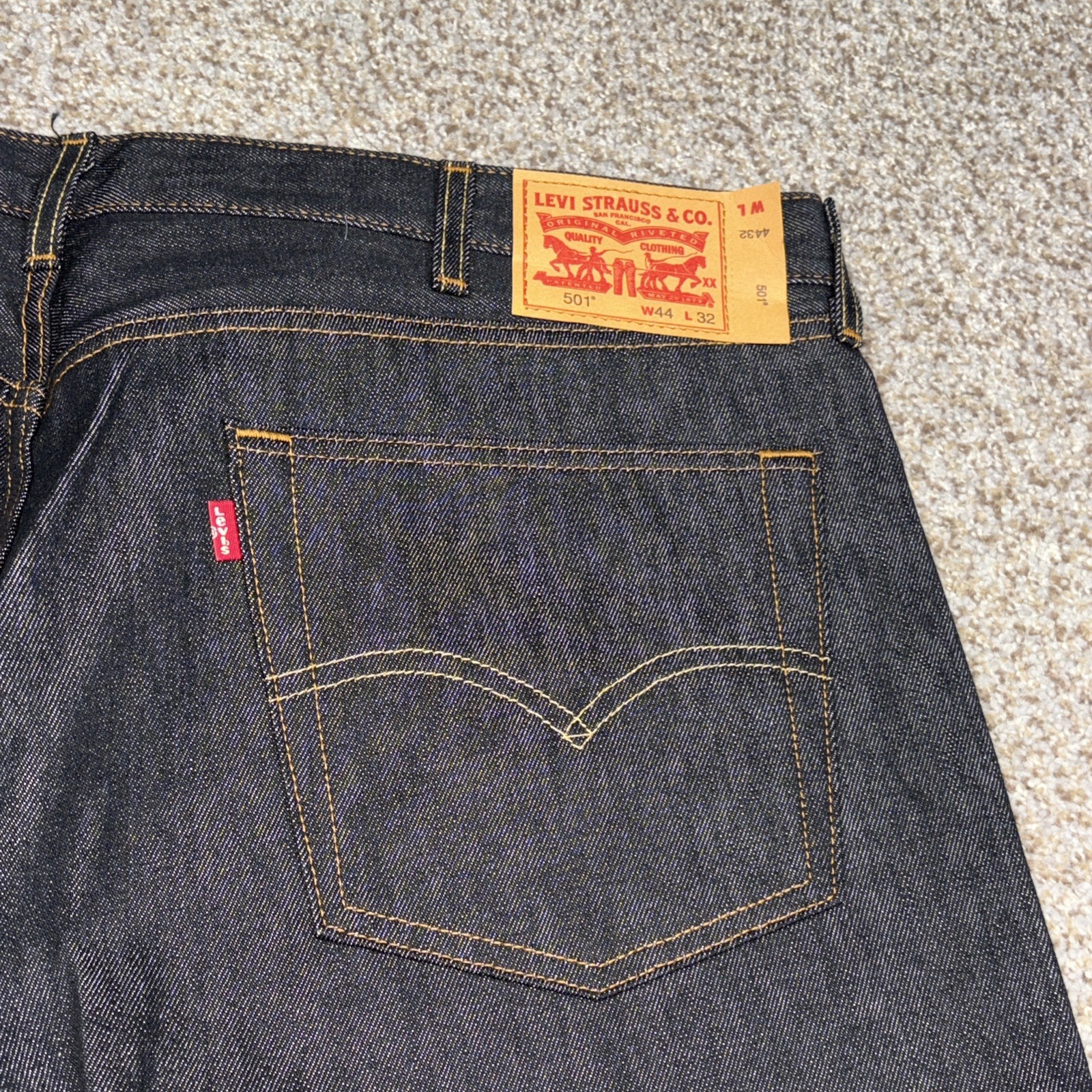 Levi's Men’s 501 Original Straight Jeans 44x32 Fits 43 X 31 Missing Button - View 19