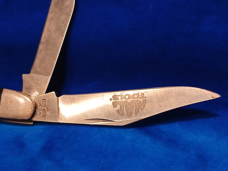 Navaja de bolsillo plegable de 3 hojas publicidad vintage Mac Tools Bear MGC EE. UU. Foto 3 de 4