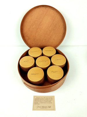 2001 Fryes Measure Mill LE Oval Shaker Spice Storage Box Full - ARTISAN SIGNED!
