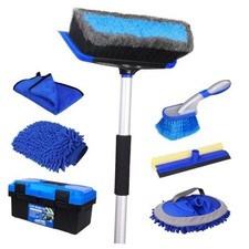  62'' Car Wash Brush with Long Handle, Car Wash Kit with Tire Brush, Blue