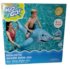 Bestway Shark Ride-on Inflatable Pool Float W/Handles, 6ft 40" Realistic Look