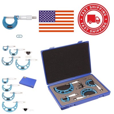 Professional Micrometer Set 4 Pieces 0 to 4 Inches Stainless Steel Construction