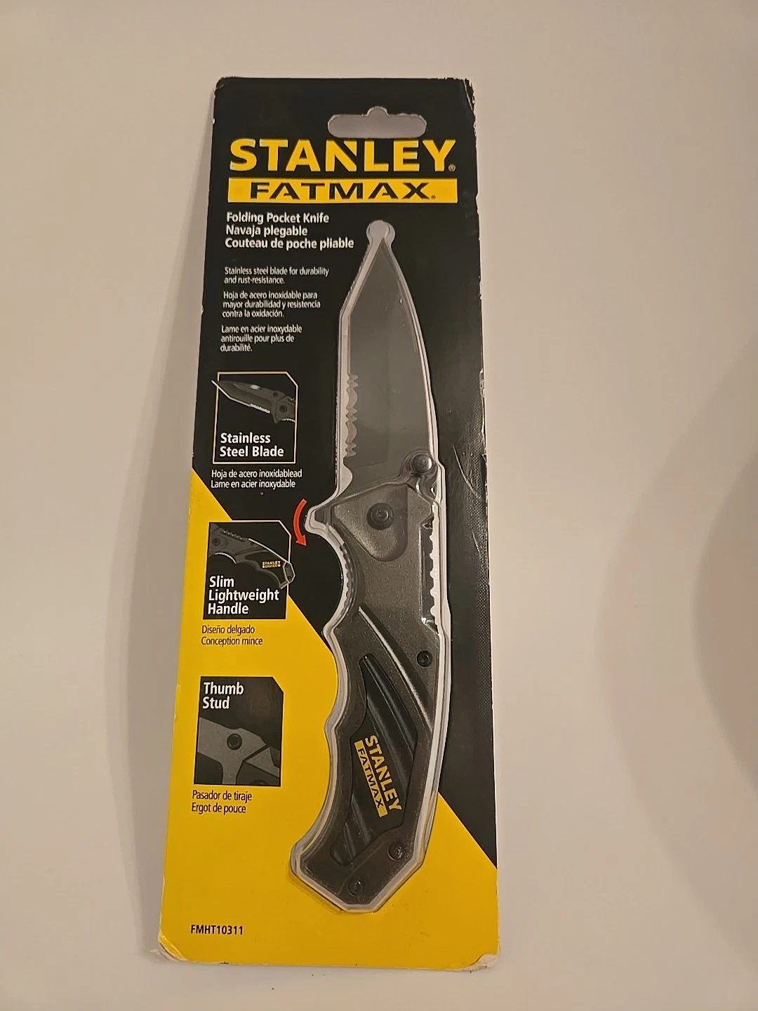 STANLEY FATMAX FMHT-10311 FOLDING POCKET KNIFE SS Serated & Straight Blade 2016