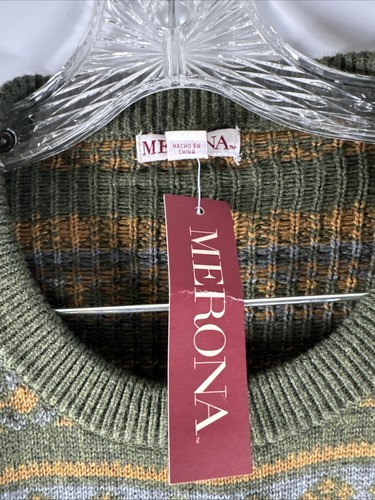 Merona Cotton Blend Thick Winter Sweater Cardigan Men Size XL Green NWT - Picture 3 of 8