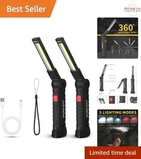 LED Worklight Rechargeable COB Flood Light Portable Magnetic 2 Pack