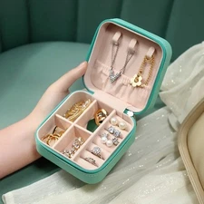 Portable Jewelry Box Travel Organizer Case Ring Earring Necklace Storage Case