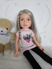 DesignaFriend Doll ~ 17" Vinyl/Soft Chad Valley Doll with Beautiful Silver Hair