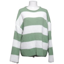 Strickpullover, Größe: L, Grün/Weiß, Polyester, Streifen, Rippenstrick #gnc