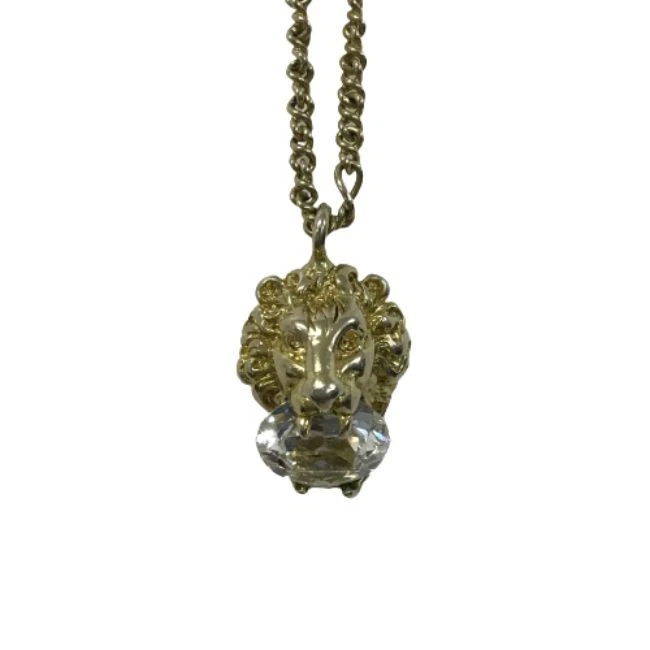 Collana donna usata Gucci testa di leone oro con scatola