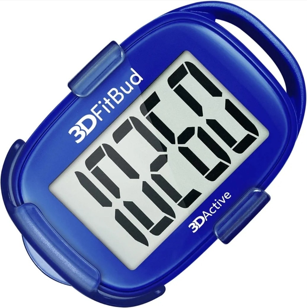 3D FitBud Simple Step Counter Walking 3D Pedometer with Clip & Royal Blue New