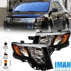 For 2007-2010 Ford Edge 1 Pair Black Housing Headlights Headlamps With Bulbs