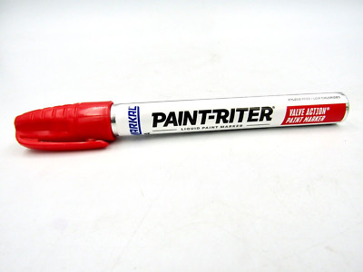 (6X) Markal Valve Action Paint Marker, Red, 1/8 in, Medium (434-96822)