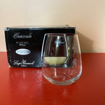 Luigi Bormioli Crescendo 23.25-oz Stemless Wine Glass Set of 4 Made in  Italy @ | eBay