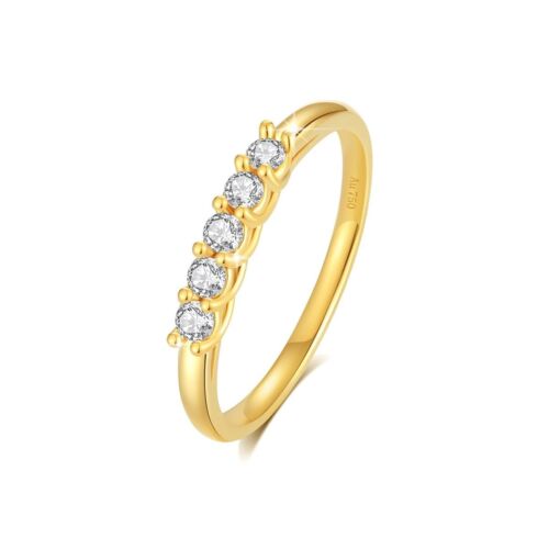 Echtgold Ring 750 Gold 18K mit 5 funkelnden Moissanite Brillanten 0,225ct VVS1 - Bild 3 von 5