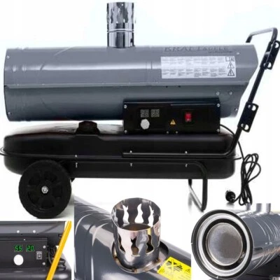 KRAFT & DELE Heizkanone Bauheizer Diesel Heizgebläse Ölheizgebläse Heizung 30kW mit Abgasrohr