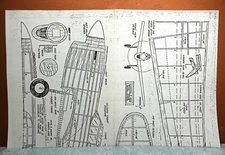 CURTISS P-40D WARHAWK BALSA FREE FLIGHT MODEL AIRPLANE PLANS 24" WINGSPAN