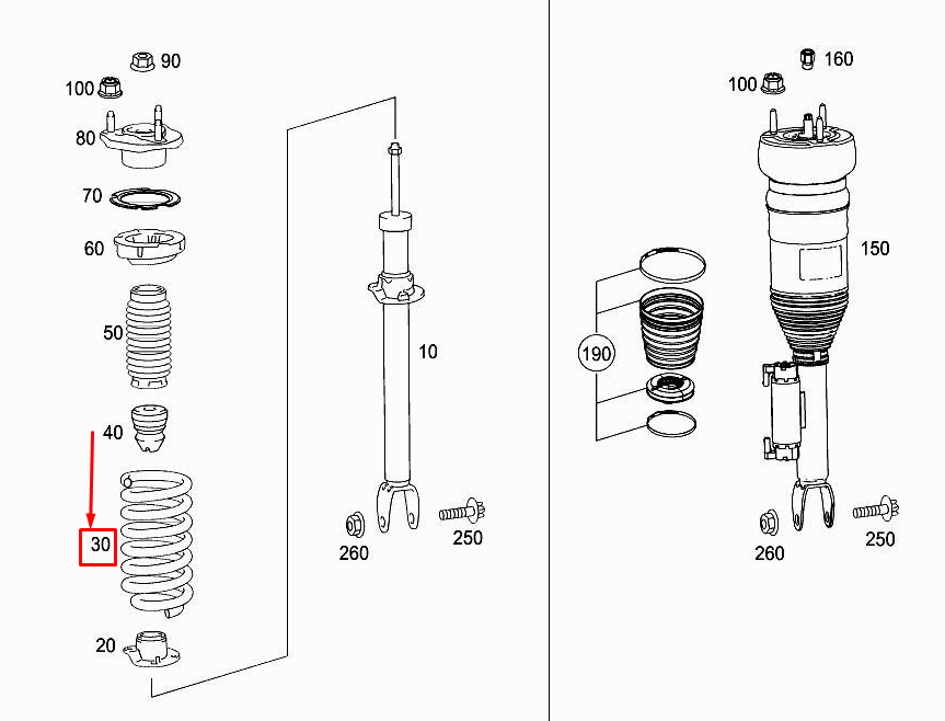 MERCEDES-BENZ C Coupe C205 Front Coil Spring A2053211204