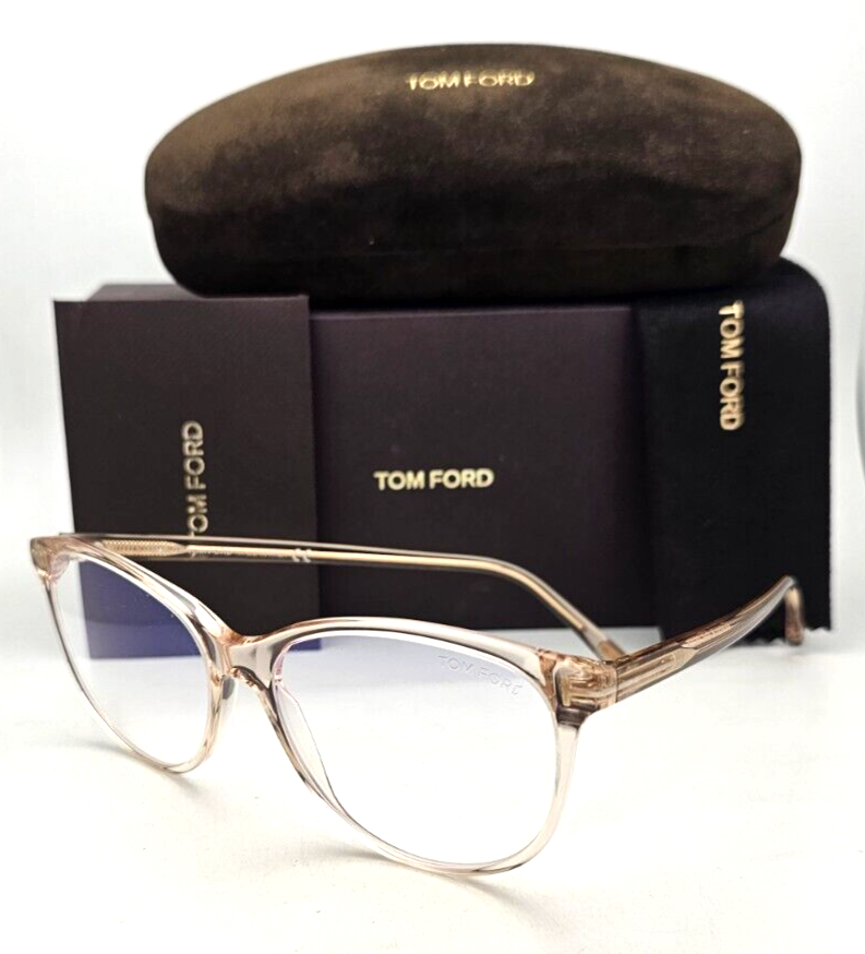 TOM FORD トムフォード TF124 美品 New TOM FORD Blue Block Eyeglasses TF 5544-B 072 55-15 Nude & Gold