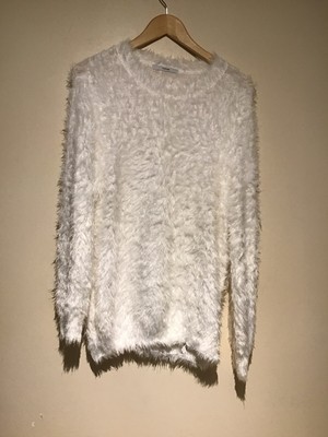 white fluffy jumper