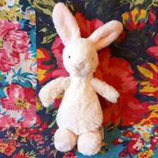 JELLYCAT 8" SMALL CREAM & PINK BOBTAIL BUNNY SOFT TOY CHIME RATTLE JELLY3306SH