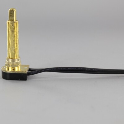 Zing Ear Push Button On-Off Canopy Switch - Brass Plated, Single Pole, 1 1/8 Shank