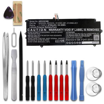  Ersatz Akku für HP Elite x2 1012 G1-Y0F40UP 4750mAh + Werkzeug-Set 17tlg