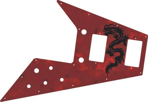 Gibson Flying V Pickguard for '67 Re-Issue Guitar Custom Graphical Dragon