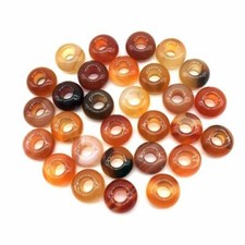 100pcs Natural Stone Red Onyx Round Big Hole Beads 14X8mm DIY Bracelet Necklace