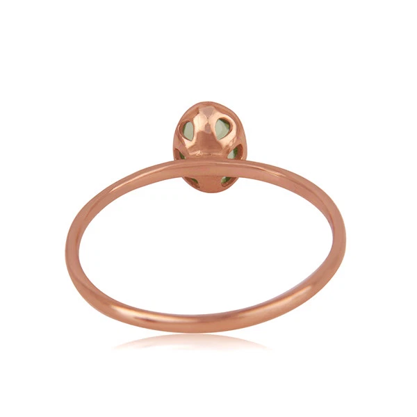 Natural Peridot 18K Rose Gold Plated 925 Sterling Silver Ring Gemstone Jewelry  - Image 4 of 4