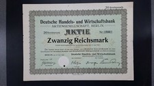 Deutsche Handels- und Wirtschaftsbank AG 20 RM 1925 Berlin