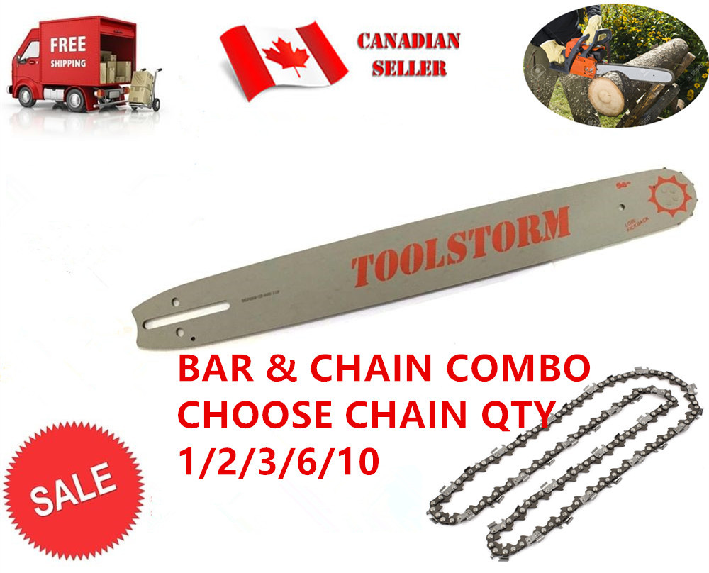 16 Inch Chainsaw Bar And Chain Combo – Fits Poulan, 3/8 LP .050 Gauge, 56 Drive Links