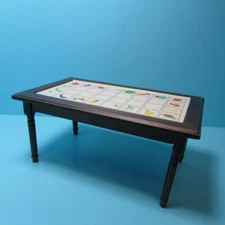 Dollhouse Miniature Wood Kitchen Dining Room Table Fruit Tile Motiff CLA10958
