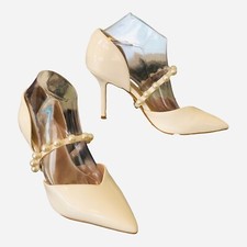Dream Pair Women 8.5 Pearl Straps Pointed Toe Stiletto Heel Wedding Pump Shoes