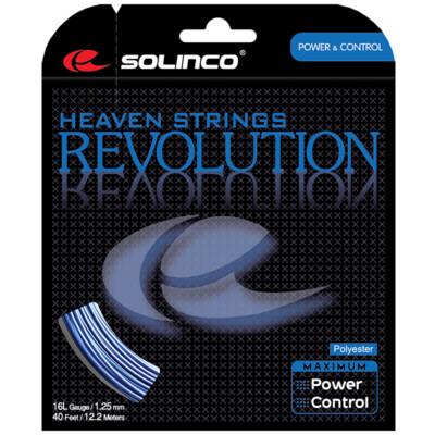 Solinco Revolution 16 1,30 mm 40 Fuß 12,2 m Tennissaiten Set blau