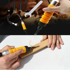 Electric Drill Wood Chisel Carving Woodworking Knives Wrench Flexible Shaft Set