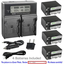 Kastar Battery LCD Dual Fast Charger for Canon BP-970G Canon S410V ES420V ES520A