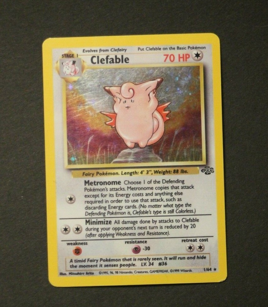 英語版初期　ポケモンカード　Clefable holo Oryginalna-Karta-Pokemon-