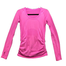 Lululemon Swiftly Tech Long Sleeve Crew Heathered Neon Pink Womens 6 Gym