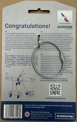 アメリカン航空 Aviationtag MD-82 Plane Skin Tags | American Airlines MD82 N922TW Keychain