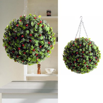 artificial holly topiary balls