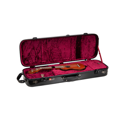 Crossrock Soprano Ukulele Case Hardshell with TSA Lock - 100% Fiberglass-Black