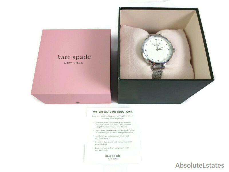 NEW Kate Spade Metro Floral Flowers Silver Mesh Strap Watch  display picture 1