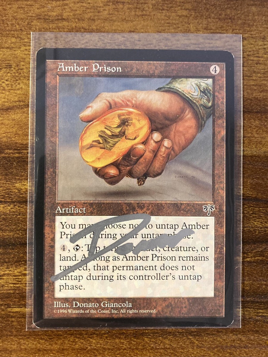 MTG✨Artist Signed AMBER PRISON Artist Proof✨Mirage NM RARE 1996