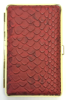 Eclipse Red Snake Crushproof Metal Leatherette Cigarette Case, Kings, 3102G14