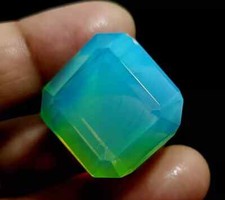 Green Opal Cube Welo Australian 60.70 Ct Natural A Certified Untreated Gemstone